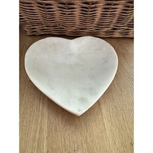 Marble Heart Shaped Dish Trinket Tray White Luxe Luxury Genuine Chic Minimalist